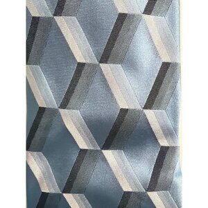 Dolce & Gabbana Men’s Classic Blue Gray Geometric Cube Pattern Silk Necktie